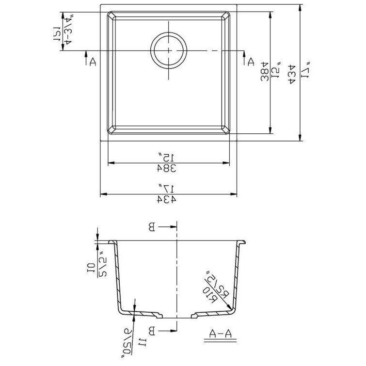 Plumbing N Parts 17'' L Undermount Single Bowl Granite Kitchen Sink